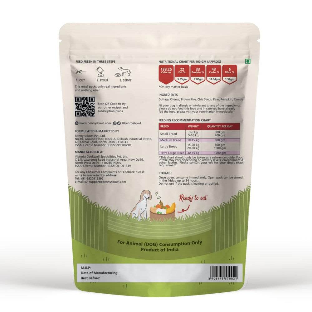 Benny's Bowl Paneer and Brown Rice Wet Dog Food for Adult and Puppy - Image 3