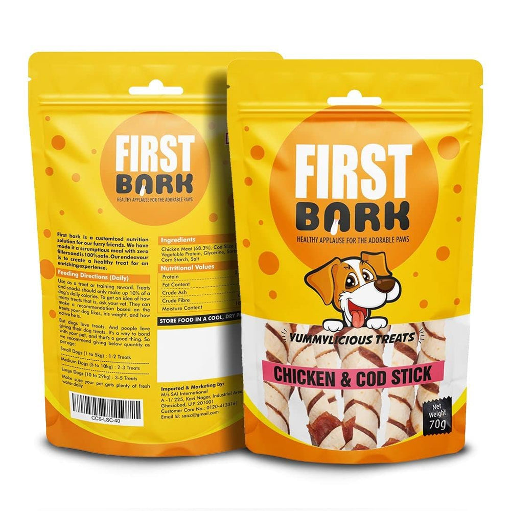First Bark Chicken and Cod Stick 70gm - Image 2