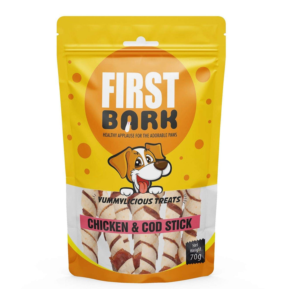 First Bark Chicken and Cod Stick 70gm