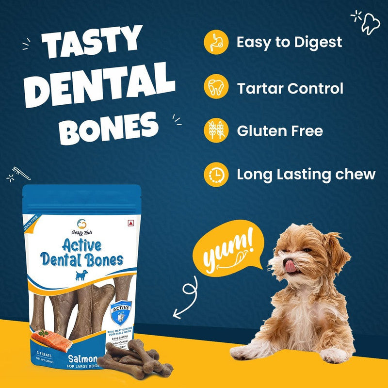 Goofy Tails Active Dental Bones Salmon 200g (Large Dog) - Image 6