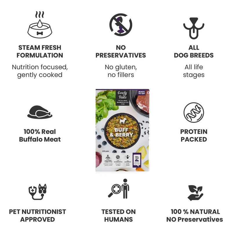 Goofy Tails Buff n Berry Fresh Food for Dogs and Puppies 200g - Image 3