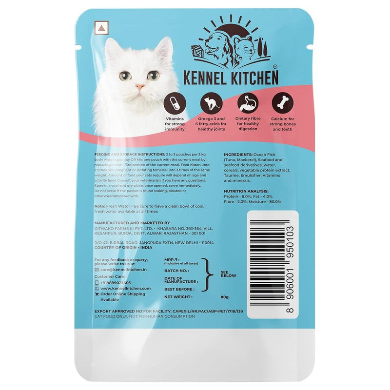 Kennel Kitchen Adult Cat n Kitten Fish chunks In Gravy 80g - Image 2