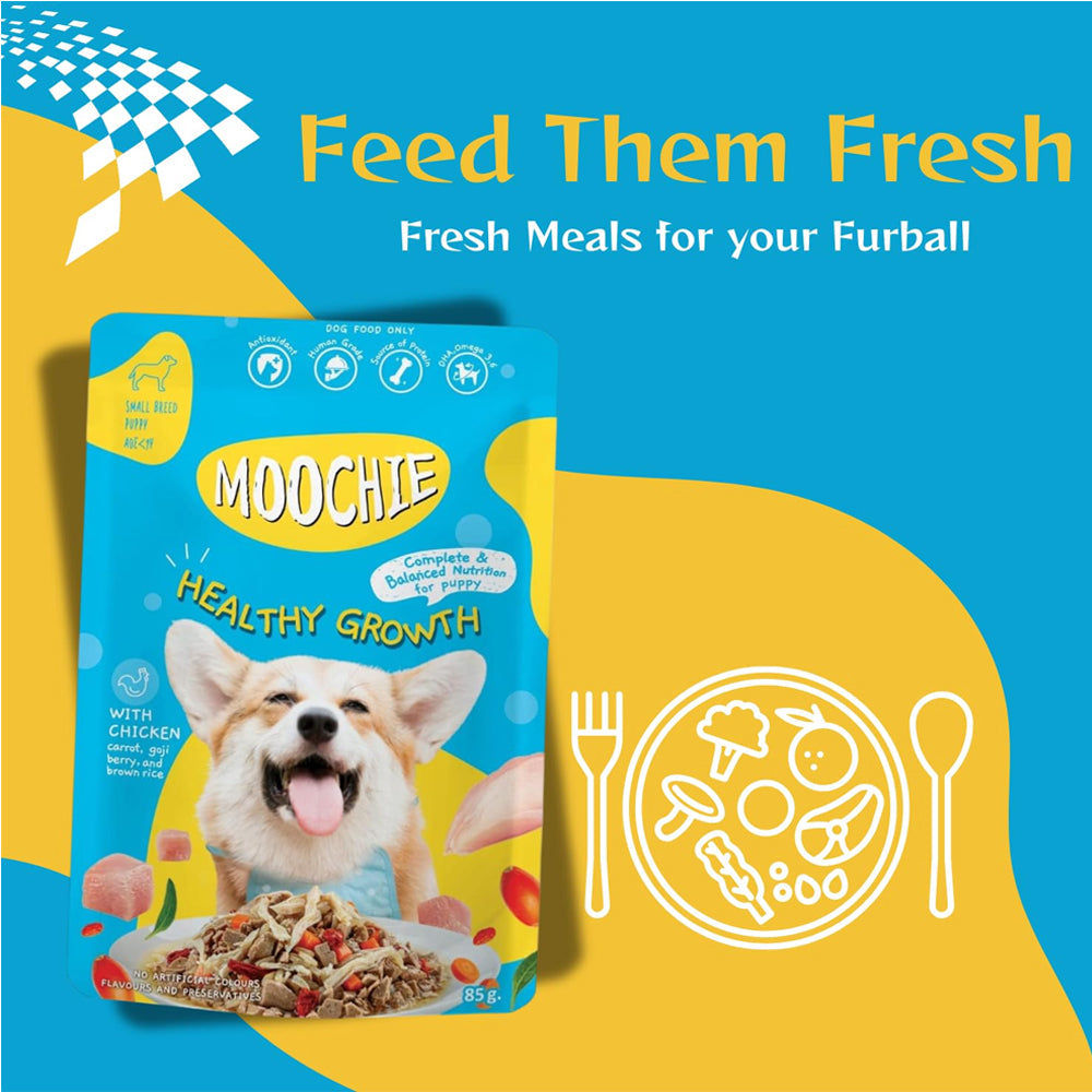 Moochie Puppy Healthy Growth Chicken with Tuna Mousse 85g - Image 2