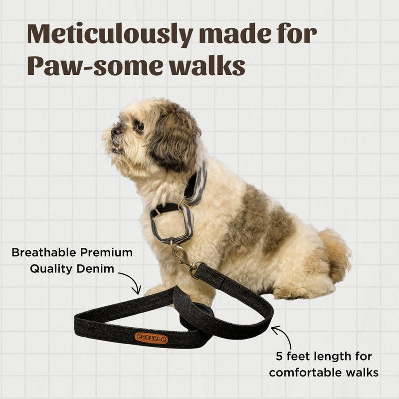 PetWale Black Denim Leash with Padded Handle (Small) - Image 5