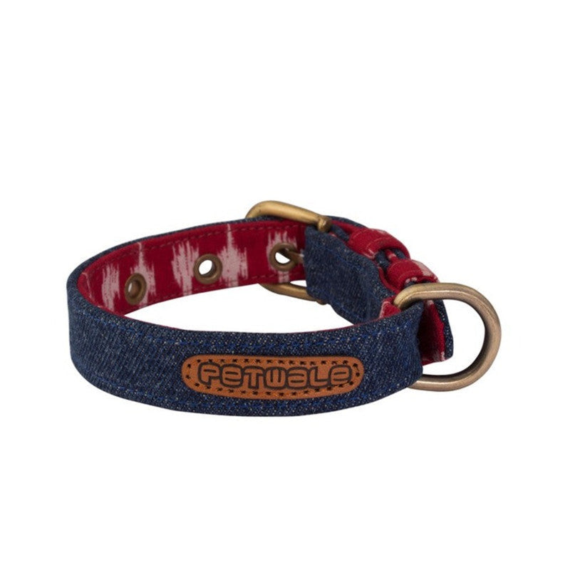 PetWale Blue Denim Belt Collar (Small)