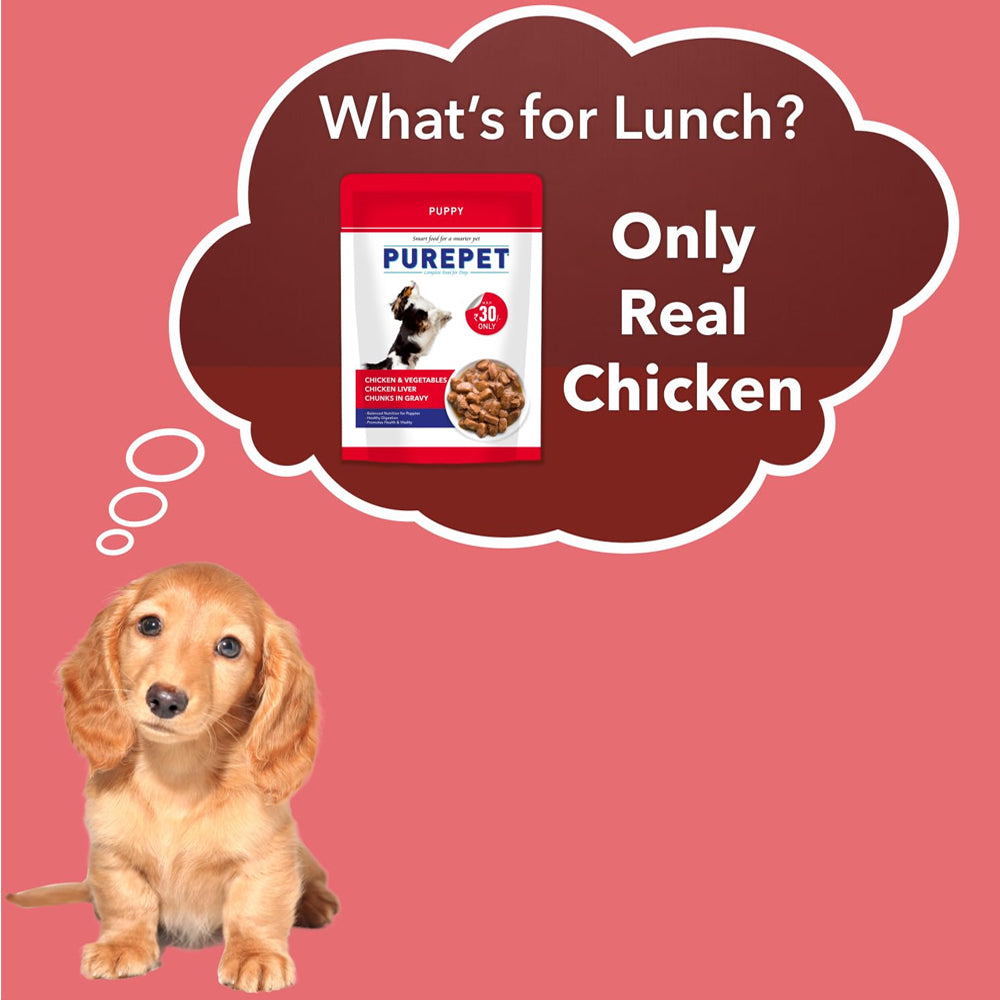 Purepet Puppy Chicken & Vegetables Chunks In Gravy 70g - Image 3