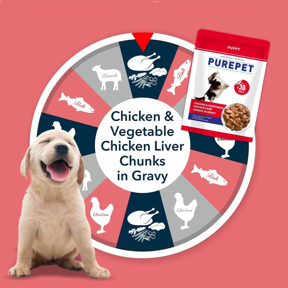 Purepet Puppy Chicken & Vegetables Chunks In Gravy 70g - Image 4