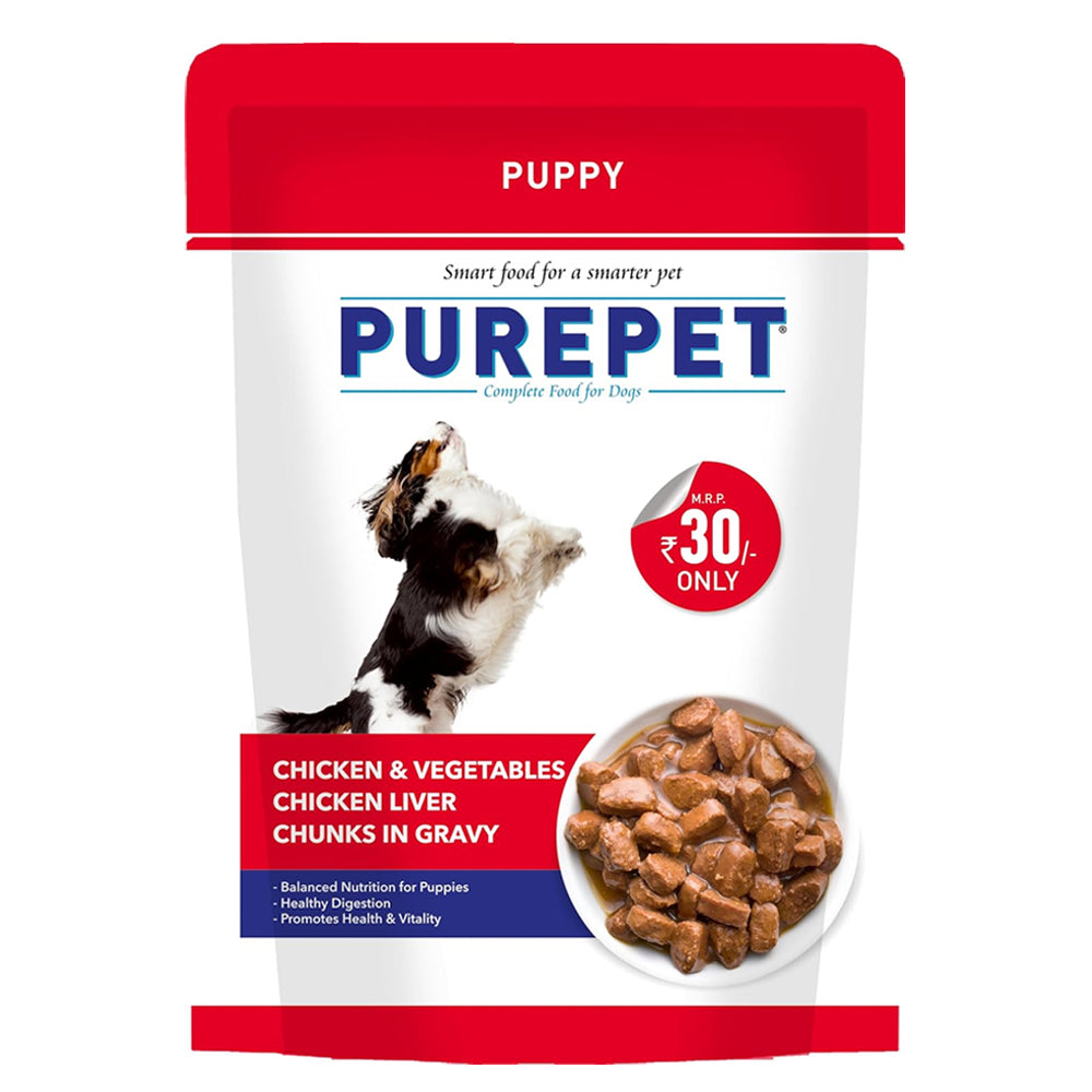 Purepet Puppy Chicken & Vegetables Chunks In Gravy 70g