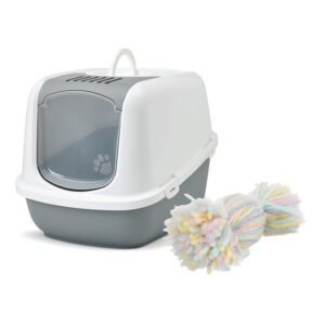 Savic Nestro Jumbo cat Litter Tray White n Grey