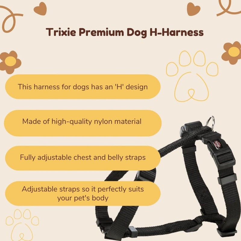 Trixie Classic H-Harness M-L Black - Image 7