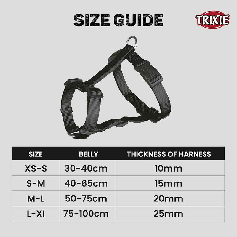 Trixie Classic H-Harness M-L Black - Image 12