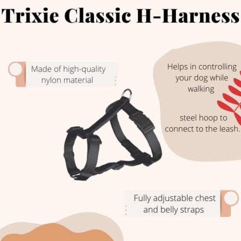 Trixie Classic H-Harness M-L Black - Image 5