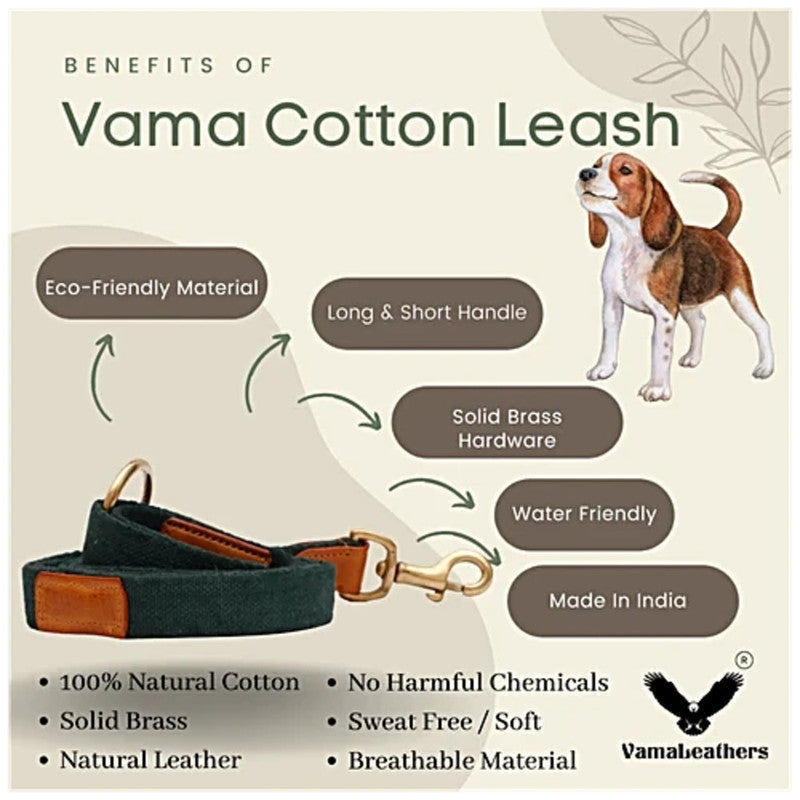 Vama Canvas Leash Green S - Image 5