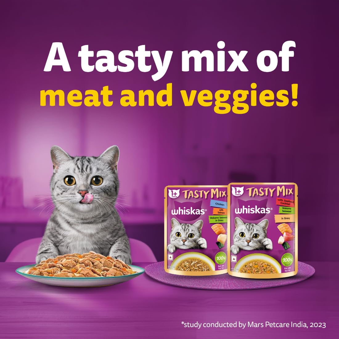 Whiskas Tasty Mix Tuna-Kanikama-Carrot in Gravy 70g - Image 6
