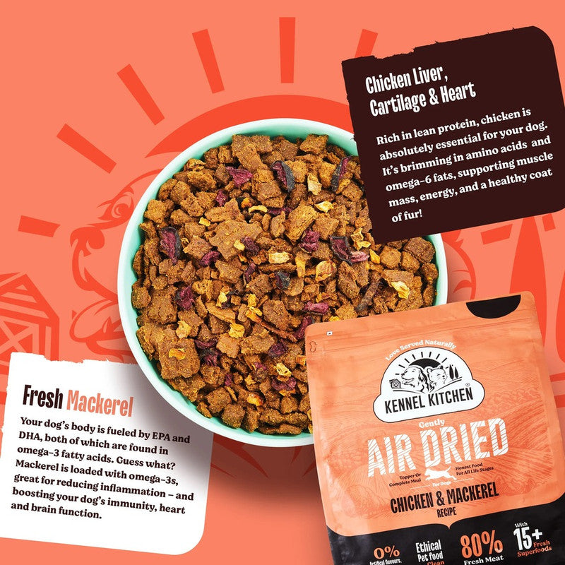 kennel Kitchen Adult Dog n Puppy Air Dried chicken n Mackerel 300g - Image 6